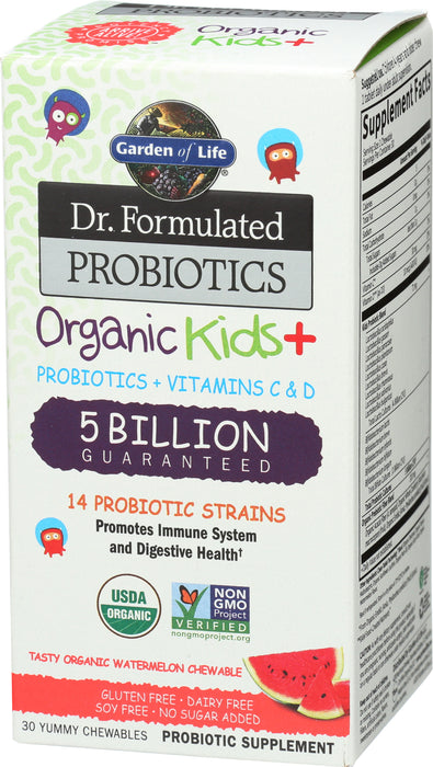 Dr. Formulated Probiotics, Kids Org, Watermelon, 30 chew