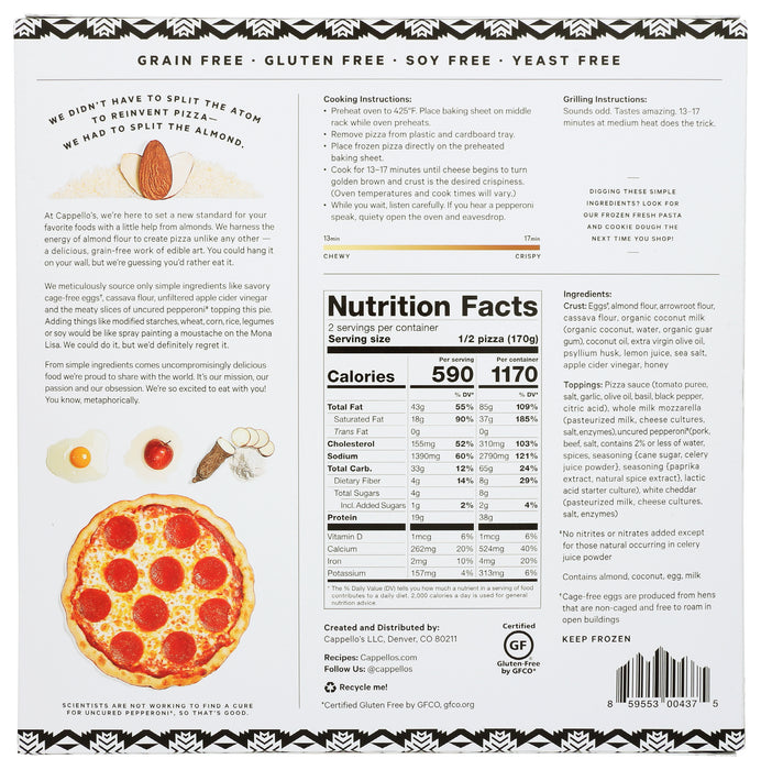 Pizza Grain Free Pepperoni, GF, 12 oz