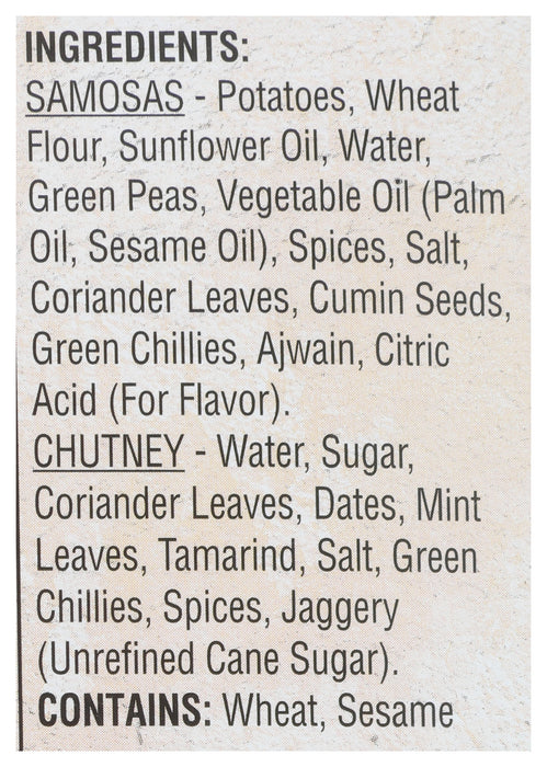 Samosa Potato & Peas w/Chutney, 12 oz