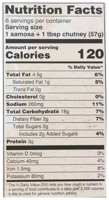 Samosa Potato & Peas w/Chutney, 12 oz