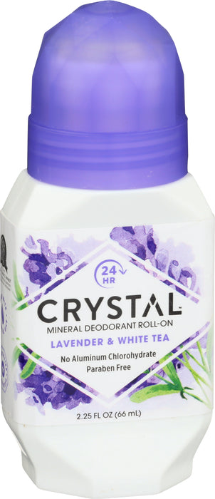 Deodorant, Roll-On, Mineral, Lavender & White Tea, 2.25oz