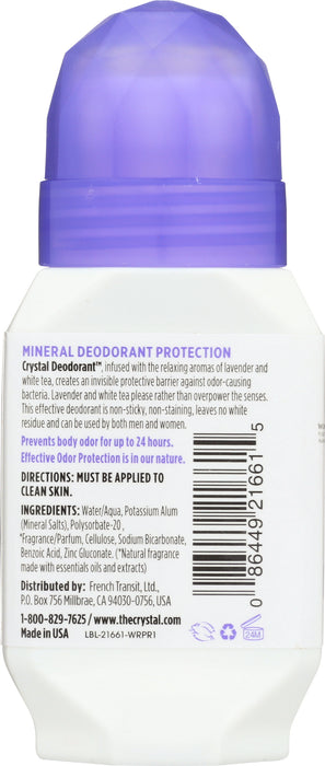 Deodorant, Roll-On, Mineral, Lavender & White Tea, 2.25oz