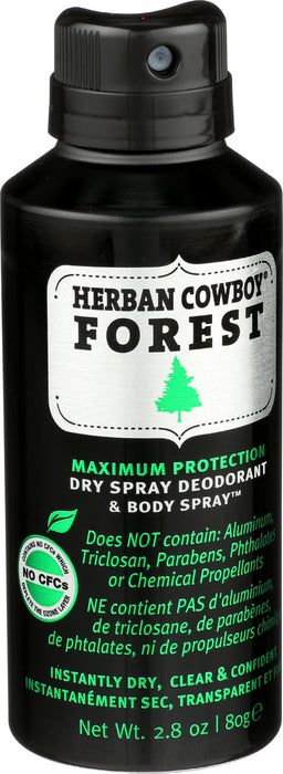 Dry Spray Deodorant, Forest, 2.8 oz