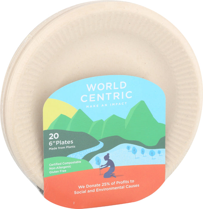 Plates 6", Compostable Plant Based, 20 ct