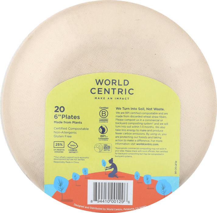 Plates 6", Compostable Plant Based, 20 ct