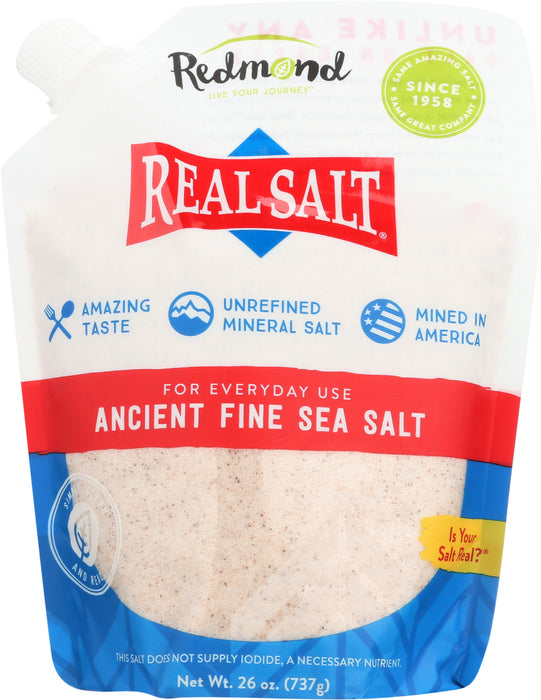 Real Salt, Fine Sea Salt, 26 oz