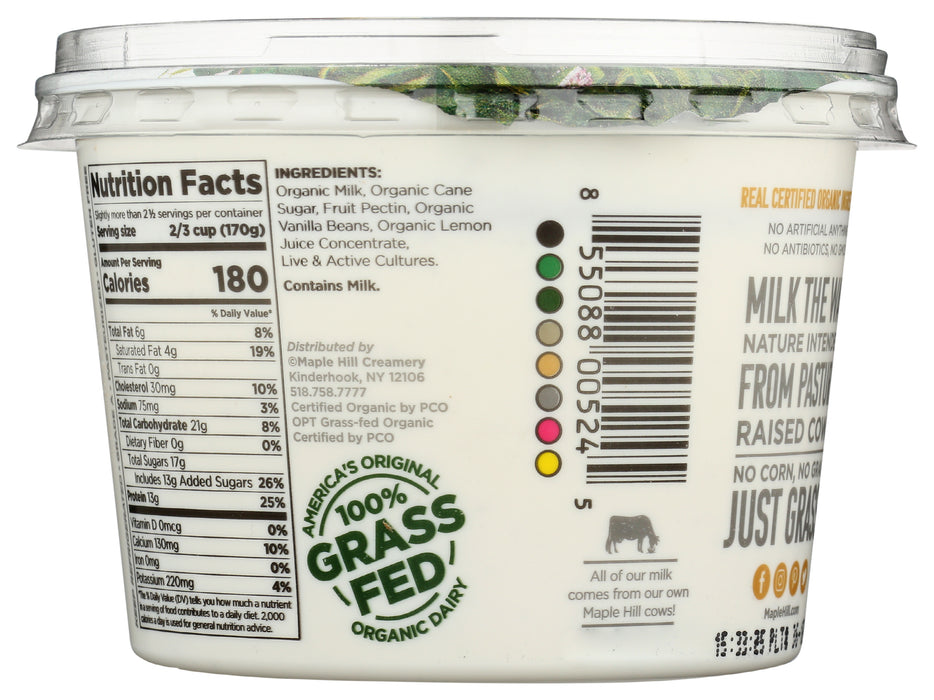 Greek Yogurt, Grassfed WM, Vanilla, Org, 16 oz