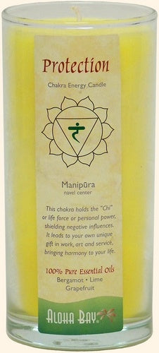 Candle, Chakra Energy Jar, Protection Yellow, 11 oz