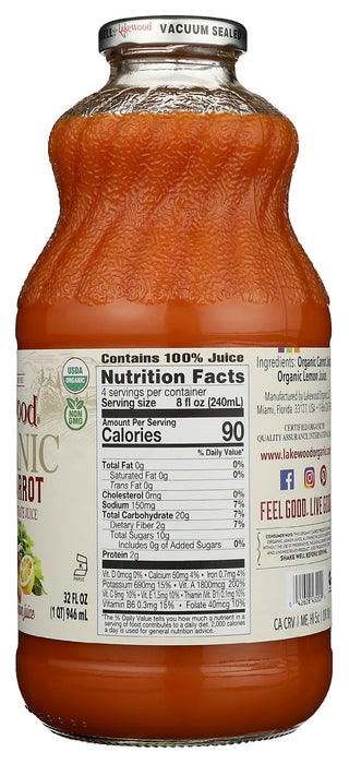 Pure Carrot Juice, Org, 32 fl oz