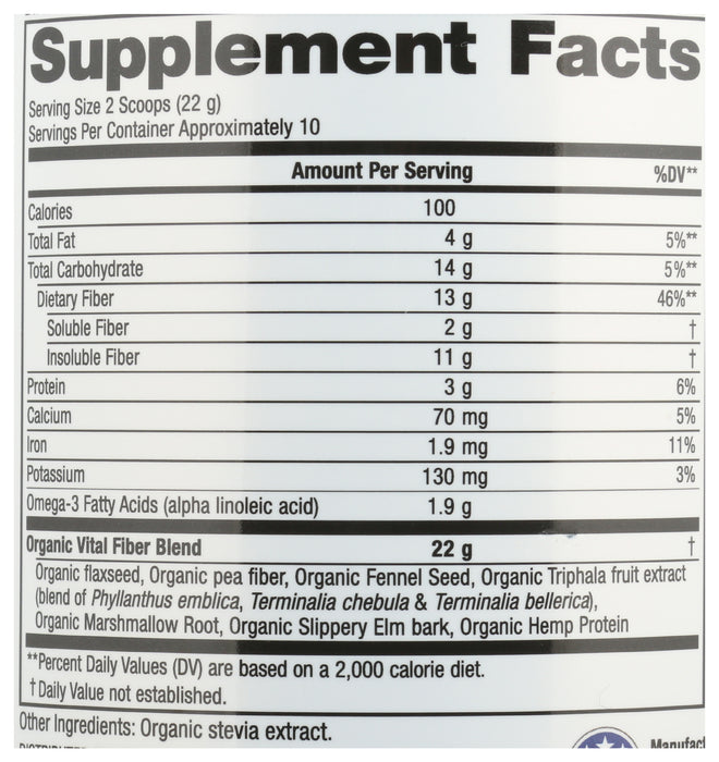 Vital Fiber, Org, 7.76 oz