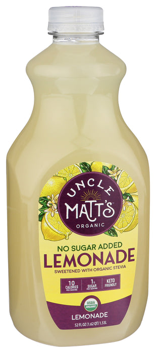 Lemonade, No Sugar Added, Org, 52 floz