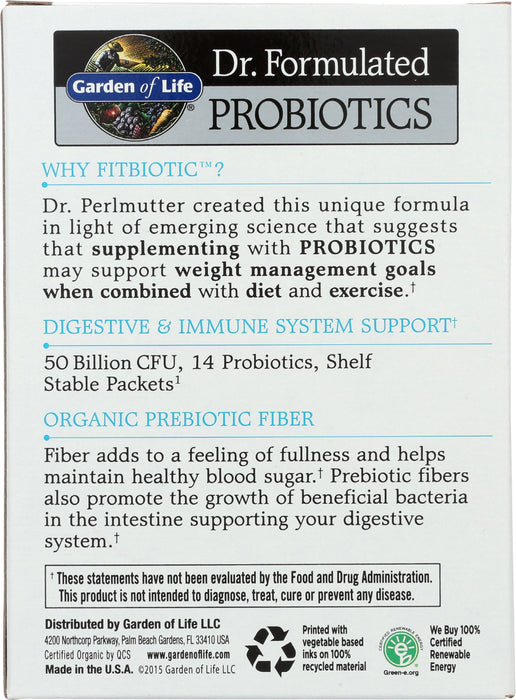 Dr. Formulated Probiotics, Fitbio powder stick, 20 ct