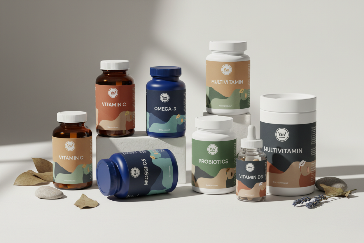 supplements products please do show any brand name, show only supplement name